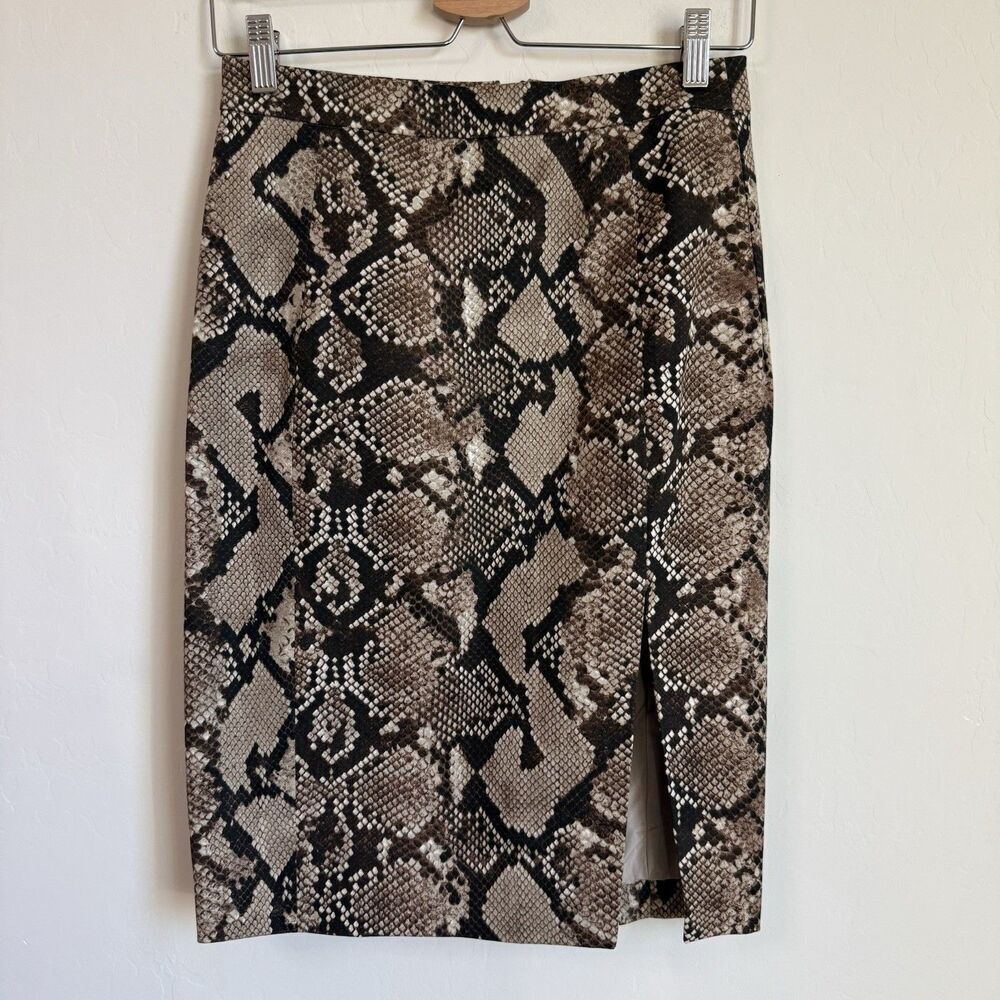 Altuzarra X Target Size 4 Animal Print Snakeskin Slit Pencil Skirt Western Chic